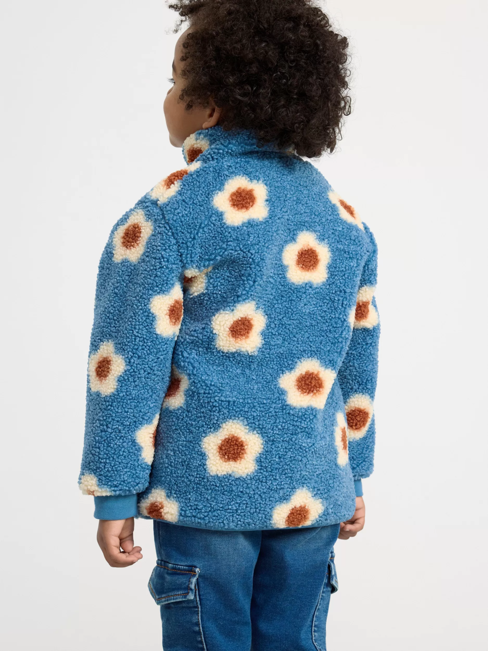Lindex Yttertøy<Teddyjakkef Med Blomster Light Dusty Blue