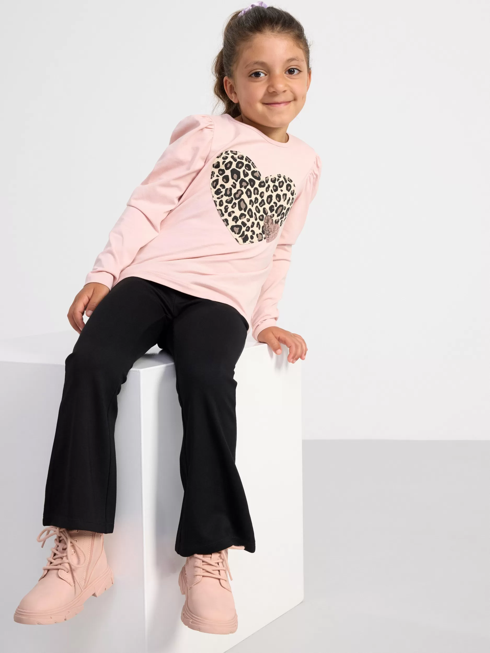 Lindex Topper & T-Skjorter<Topp Med Hjerteformet Trykk Light Dusty Pink