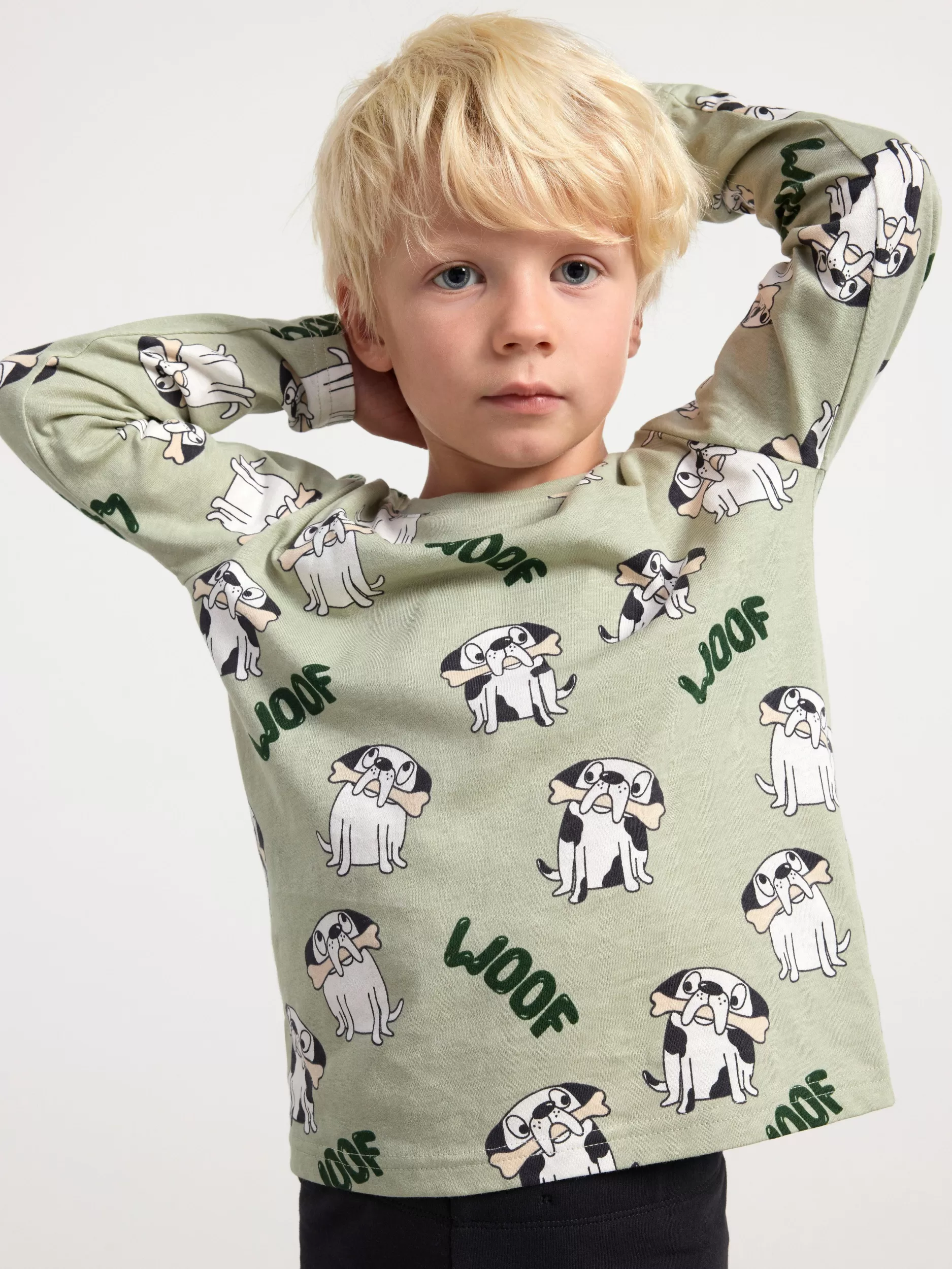 Lindex Topper & T-Skjorter<Topp Med Hunder Dusty Green