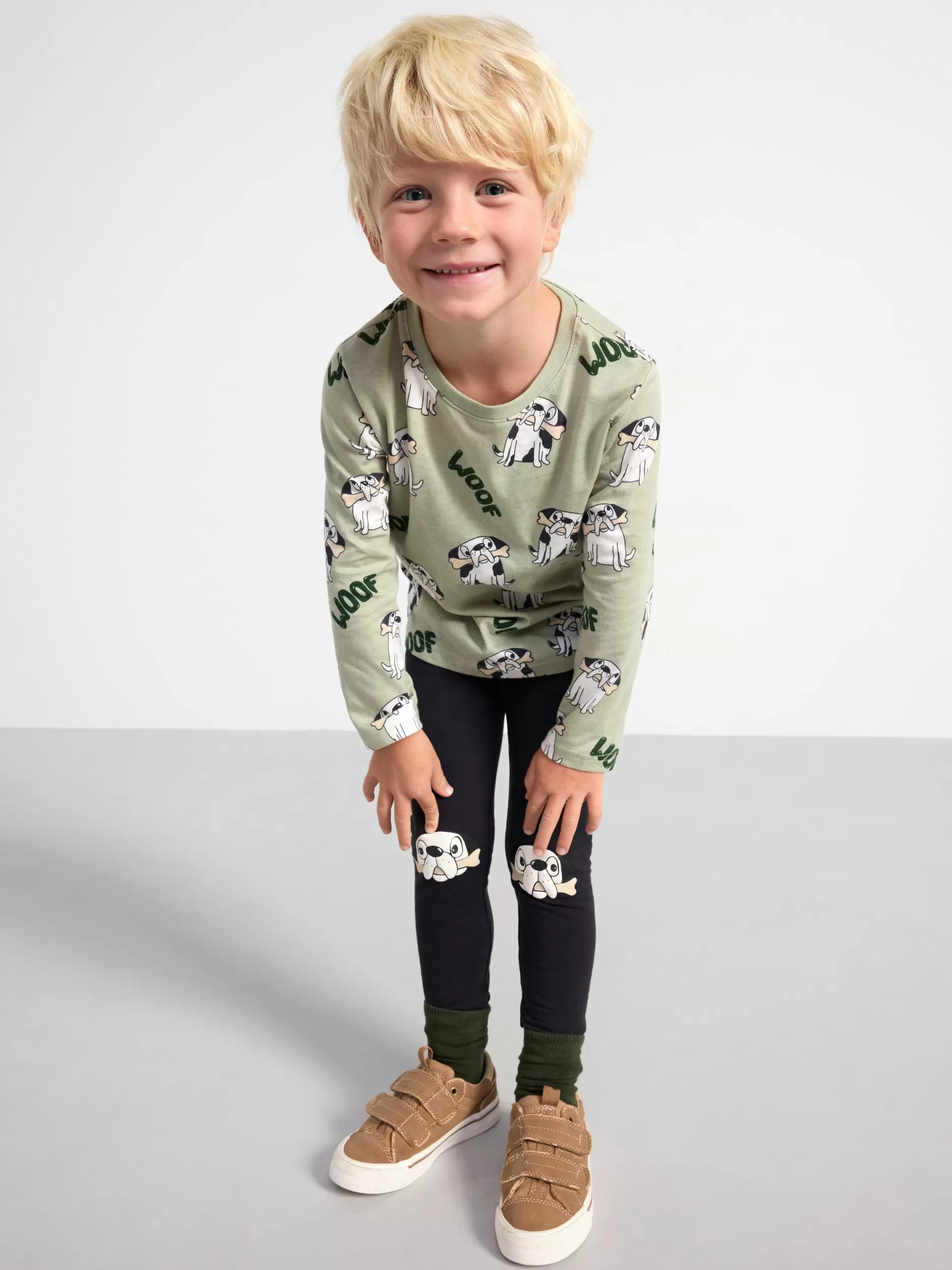 Lindex Topper & T-Skjorter<Topp Med Hunder Dusty Green