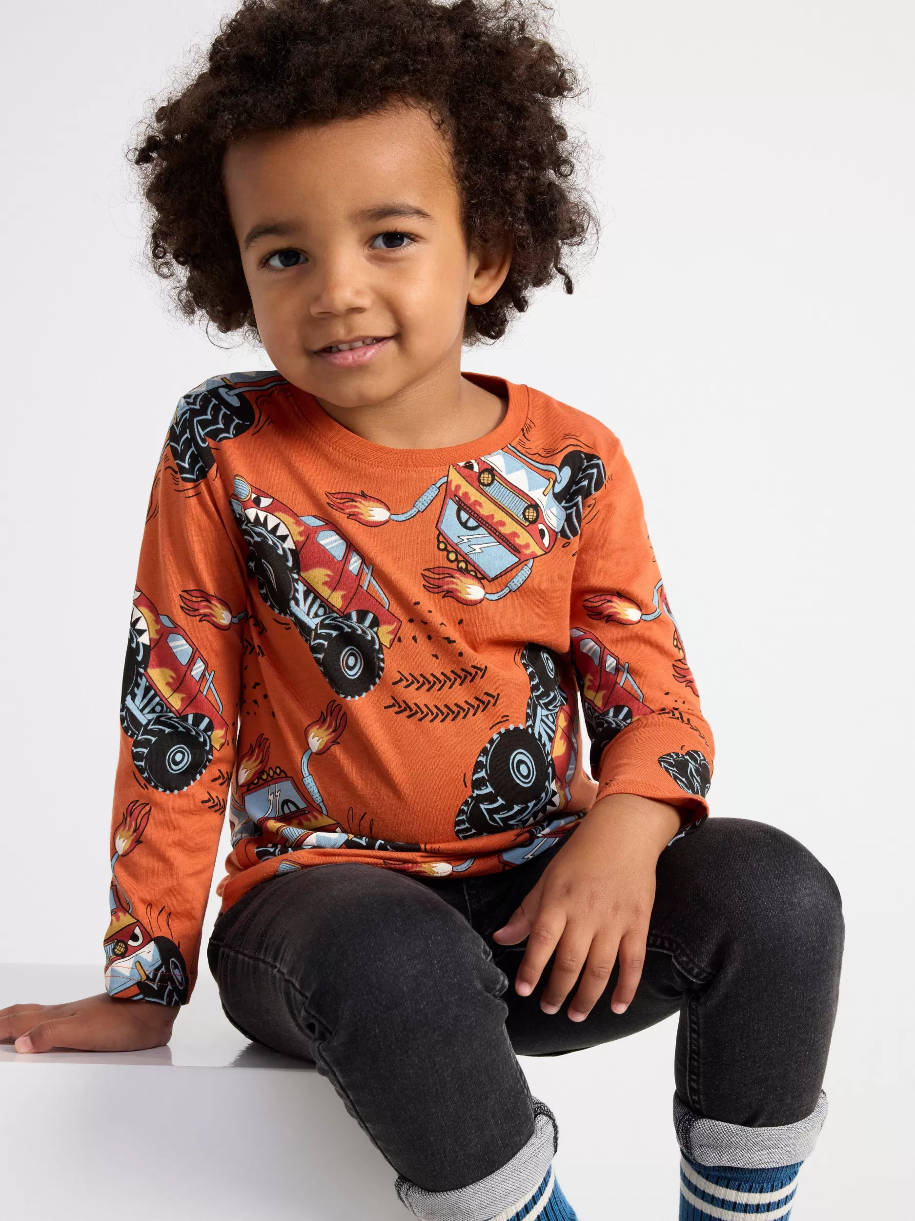 Lindex Topper & T-Skjorter<Topp Med Monstertrucker Dusty Orange