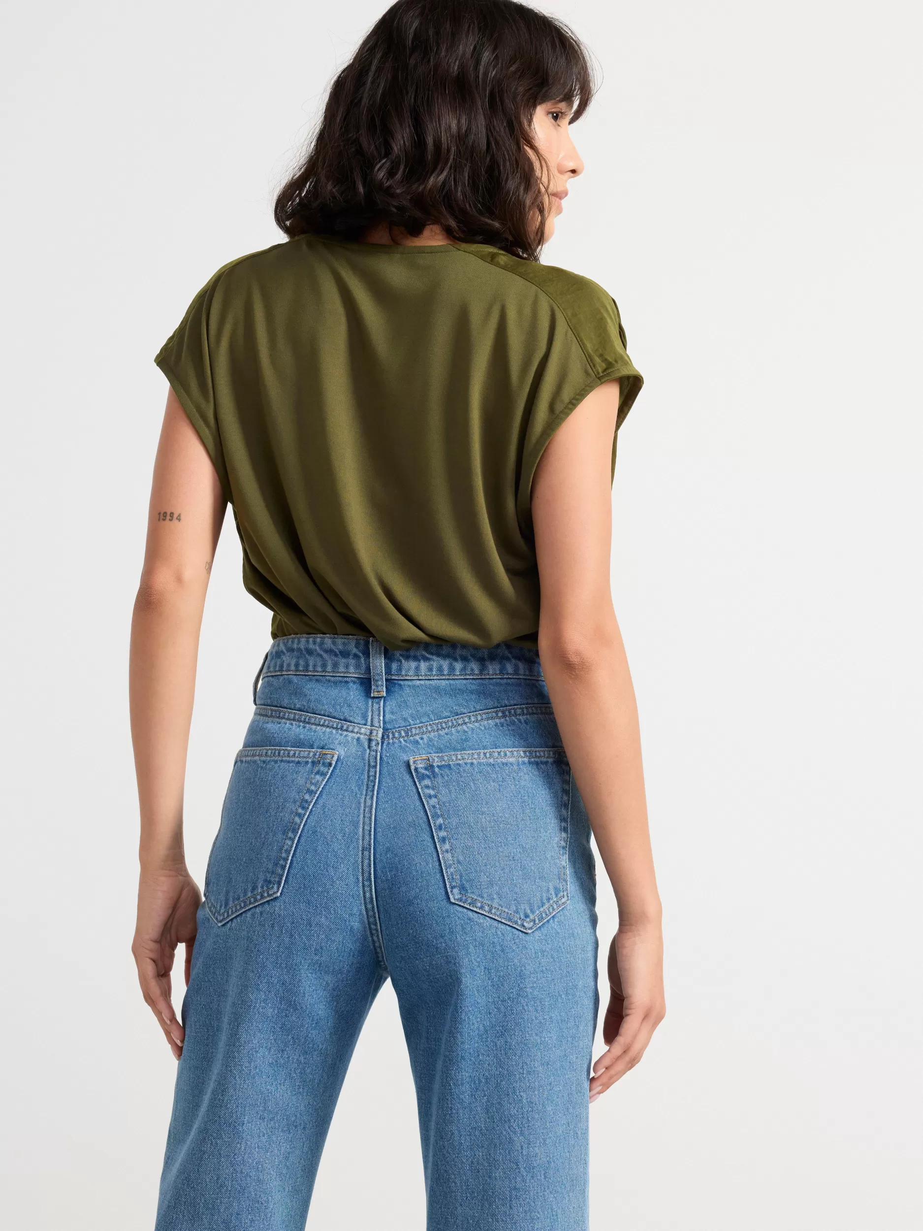 Lindex Topper & T-Skjorter<Topp Med V-Ringning Dusty Green