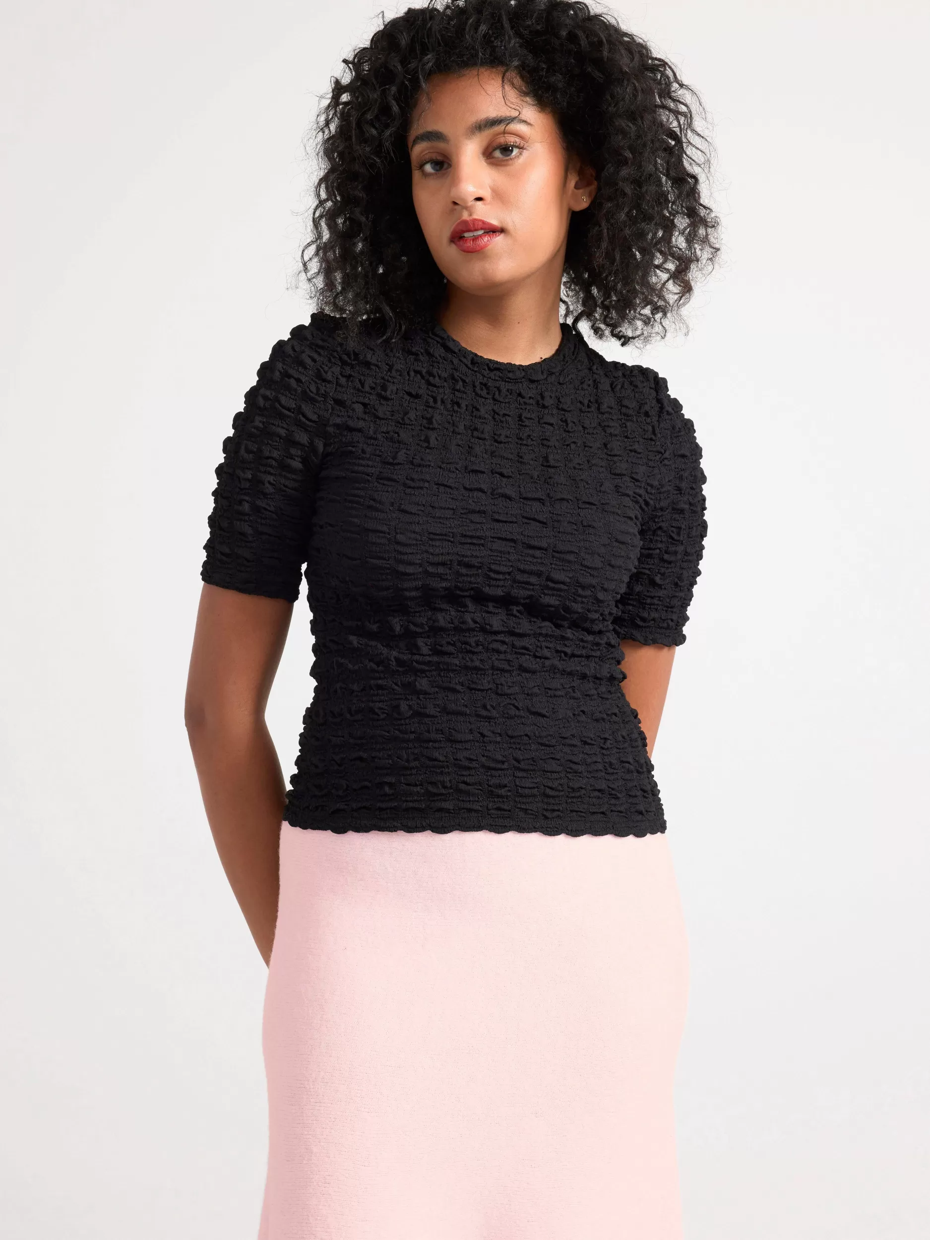 Lindex Topper & T-Skjorter<Topp Rynket Black