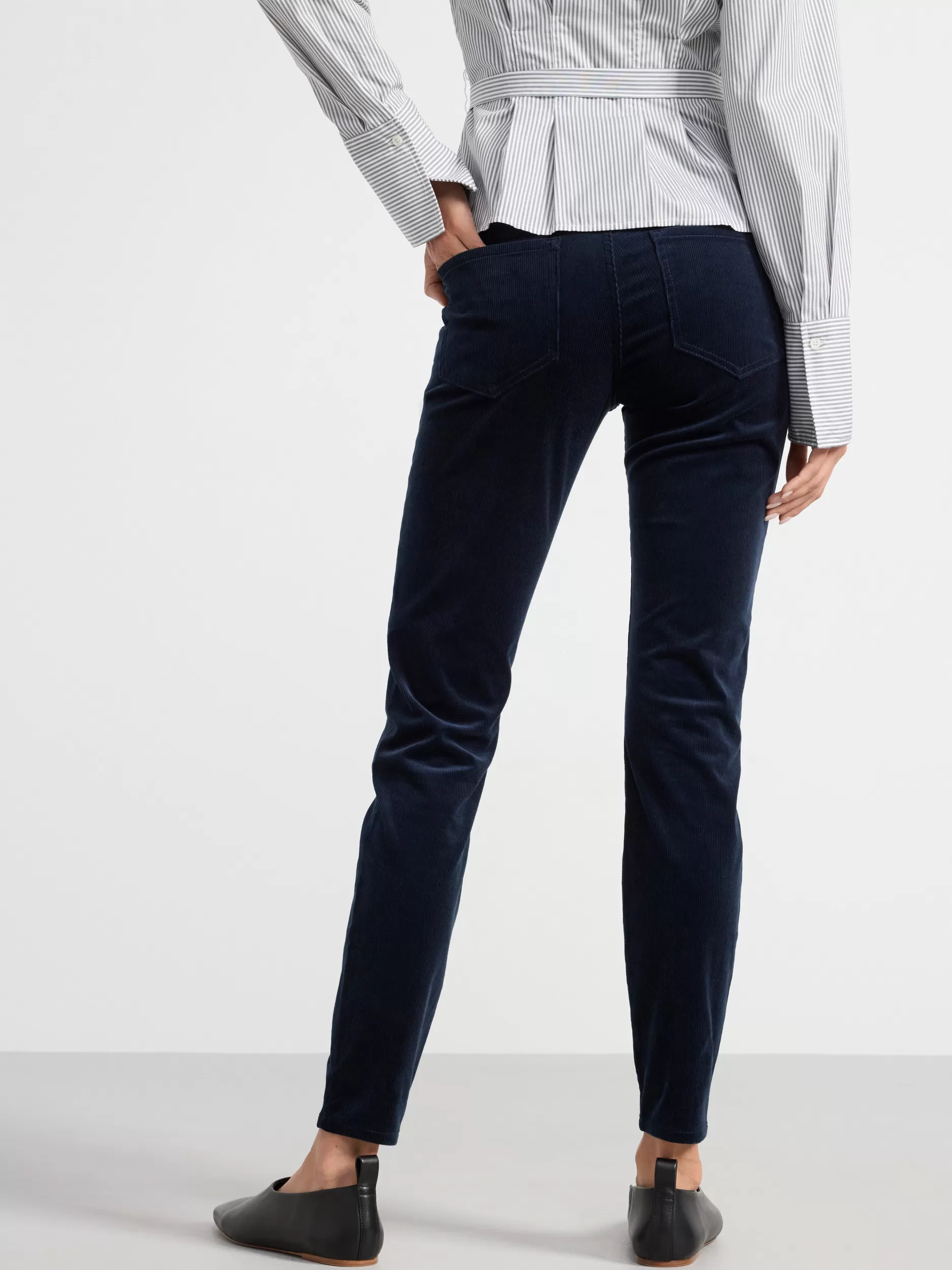 Lindex Bukser<Tova-Bukse I Kordfloyel Dark Navy