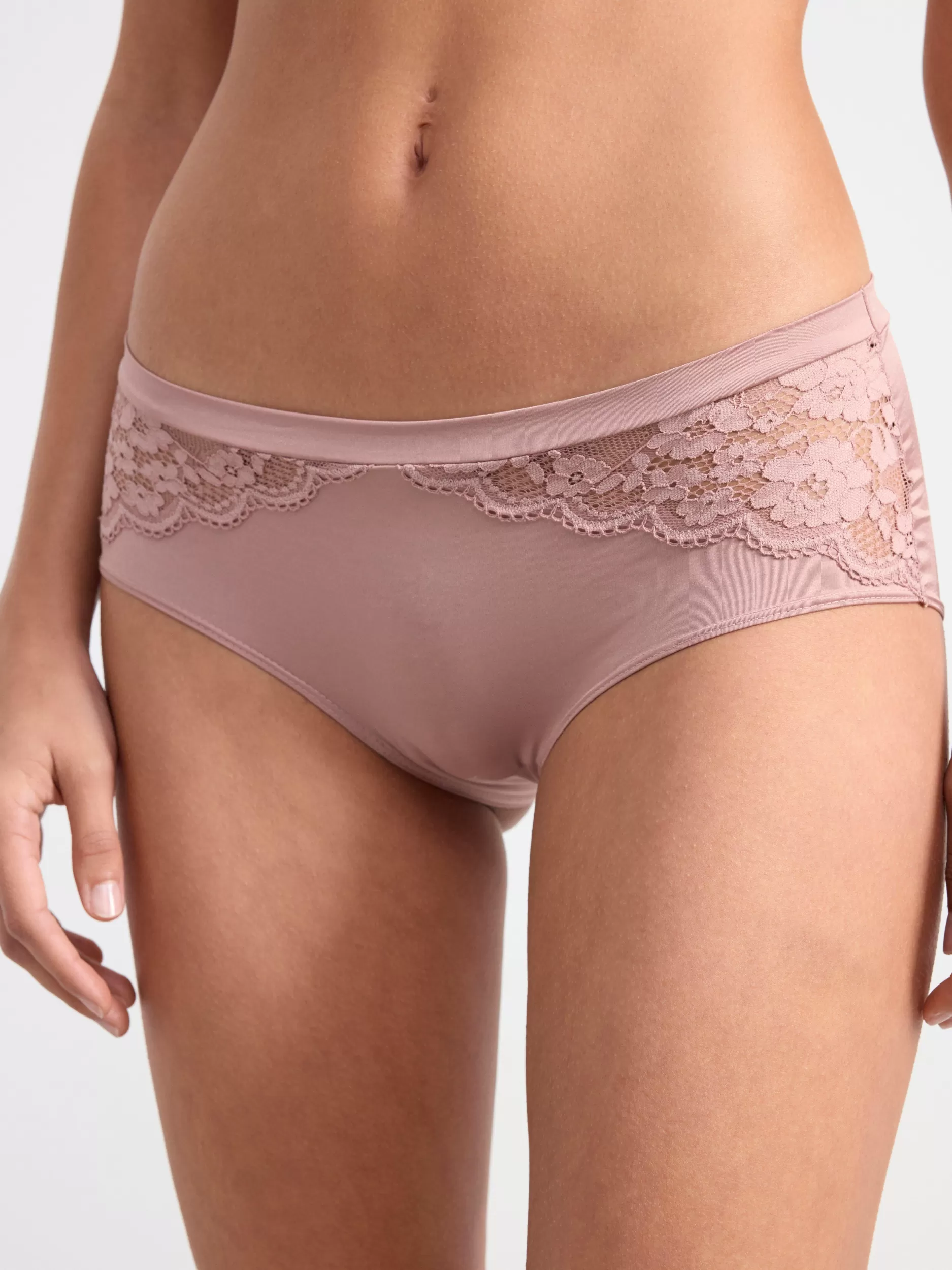 Lindex Truser<Truse Med Normalt Liv Og Blonder Light Dusty Pink