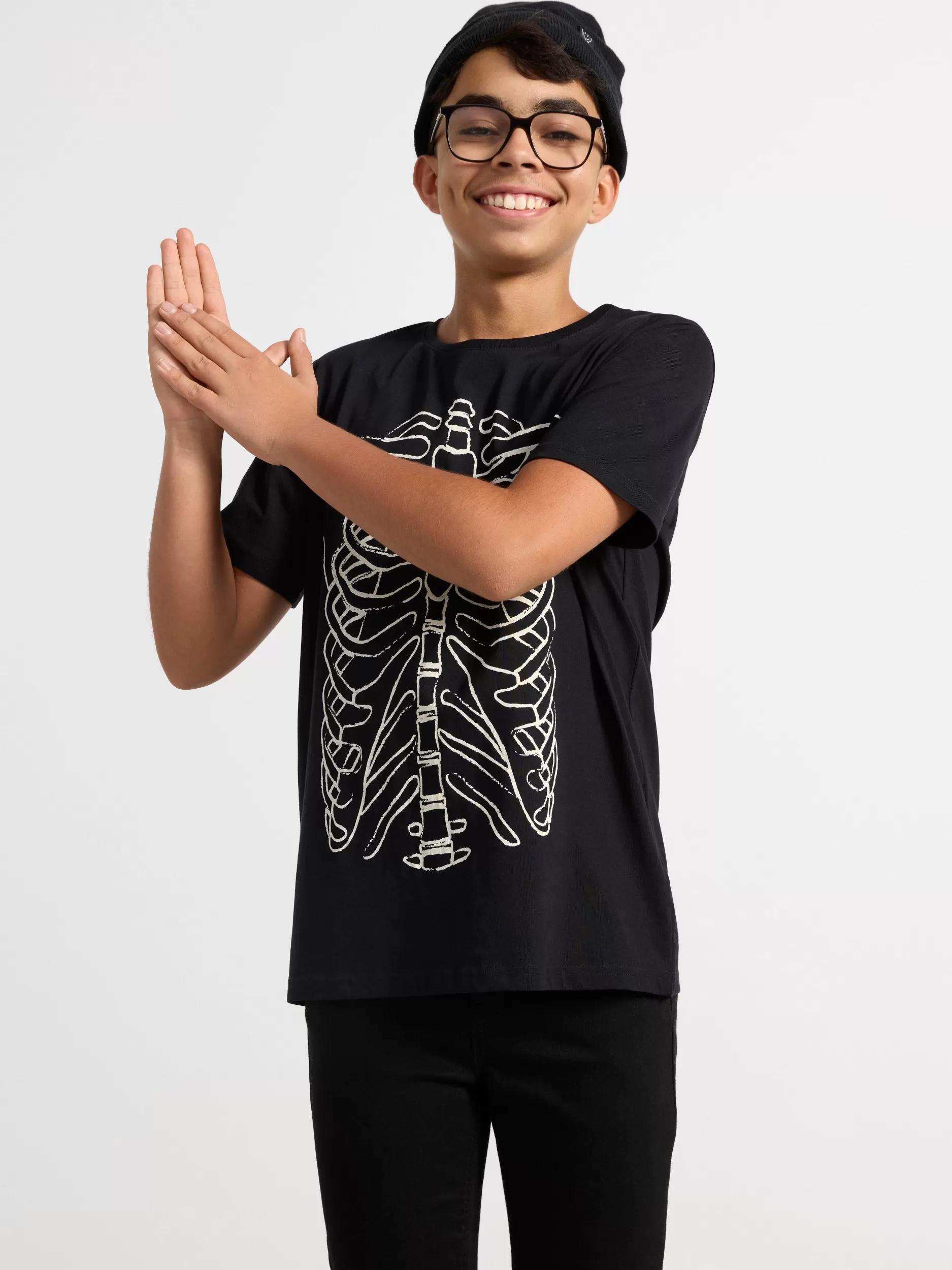 Lindex Topper & T-Skjorter<T-Skjørte Med Trykk Black