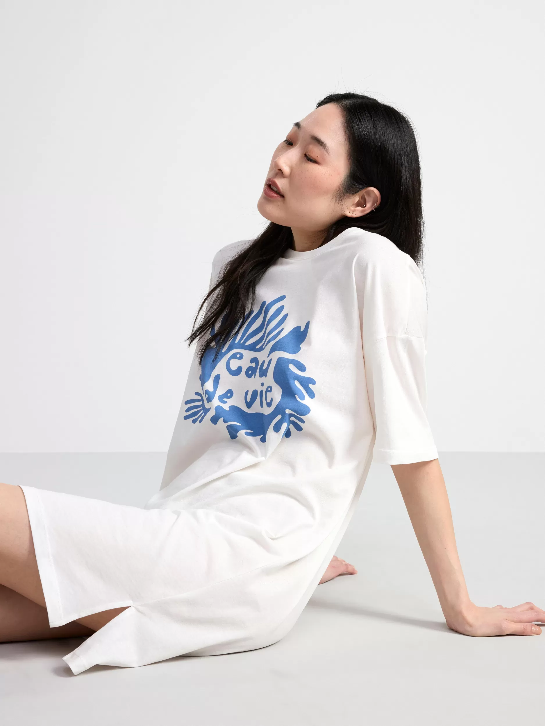 Lindex Nattøy<T-Skjørte-Nattkjole Off White