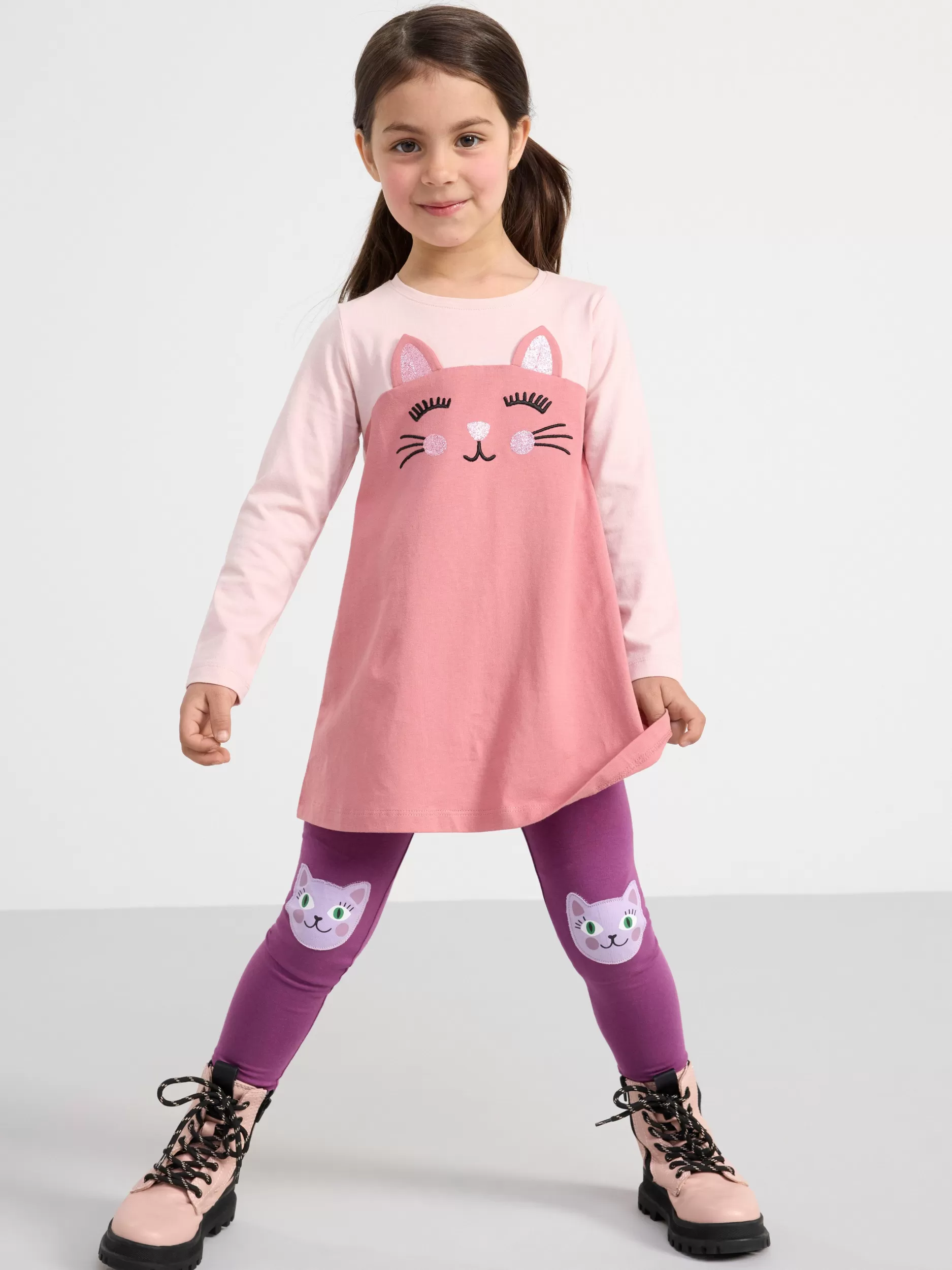 Lindex Kjoler<Tunika Med Katt Dusty Pink