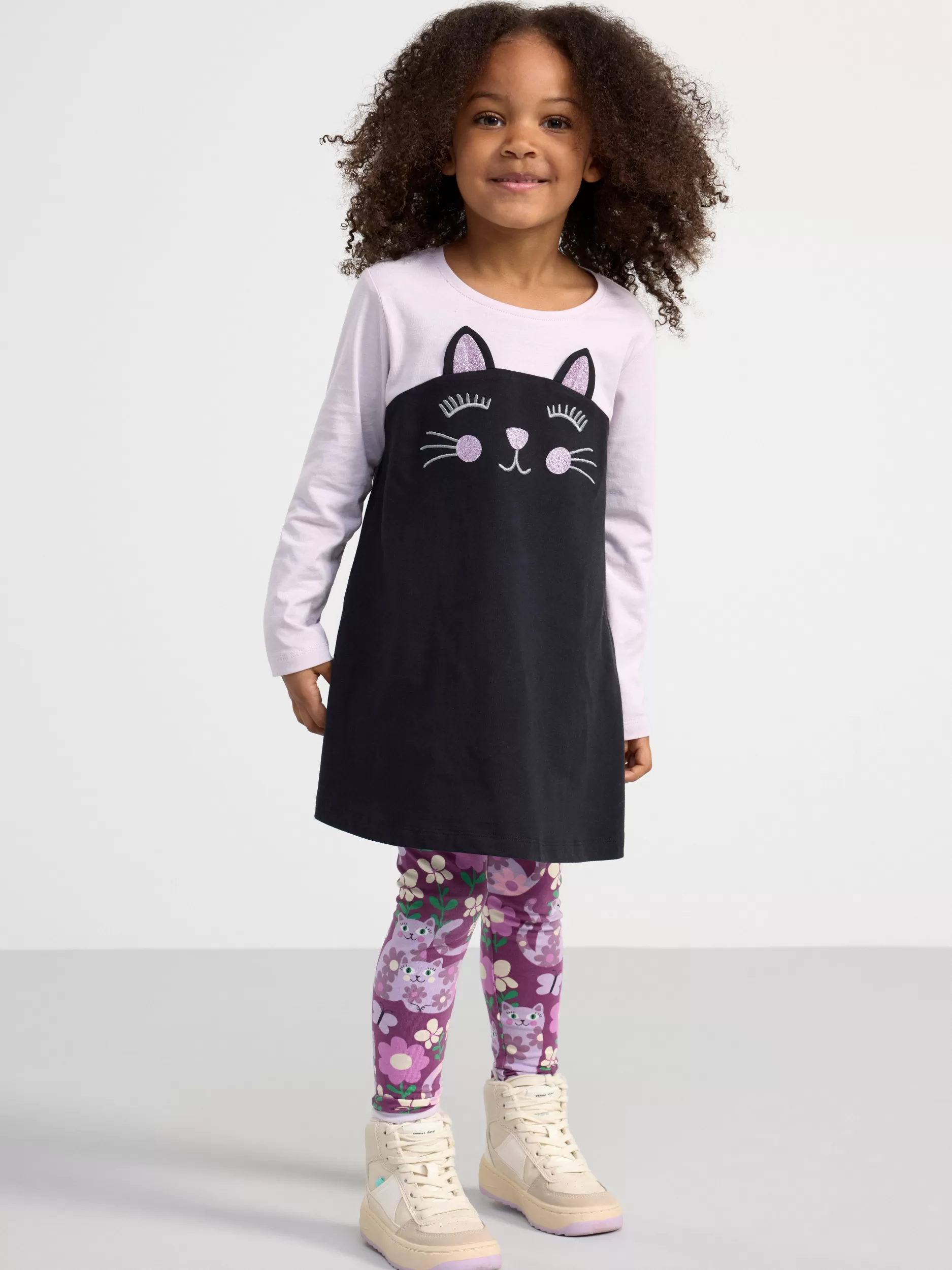 Lindex Kjoler<Tunika Med Katt Off Black