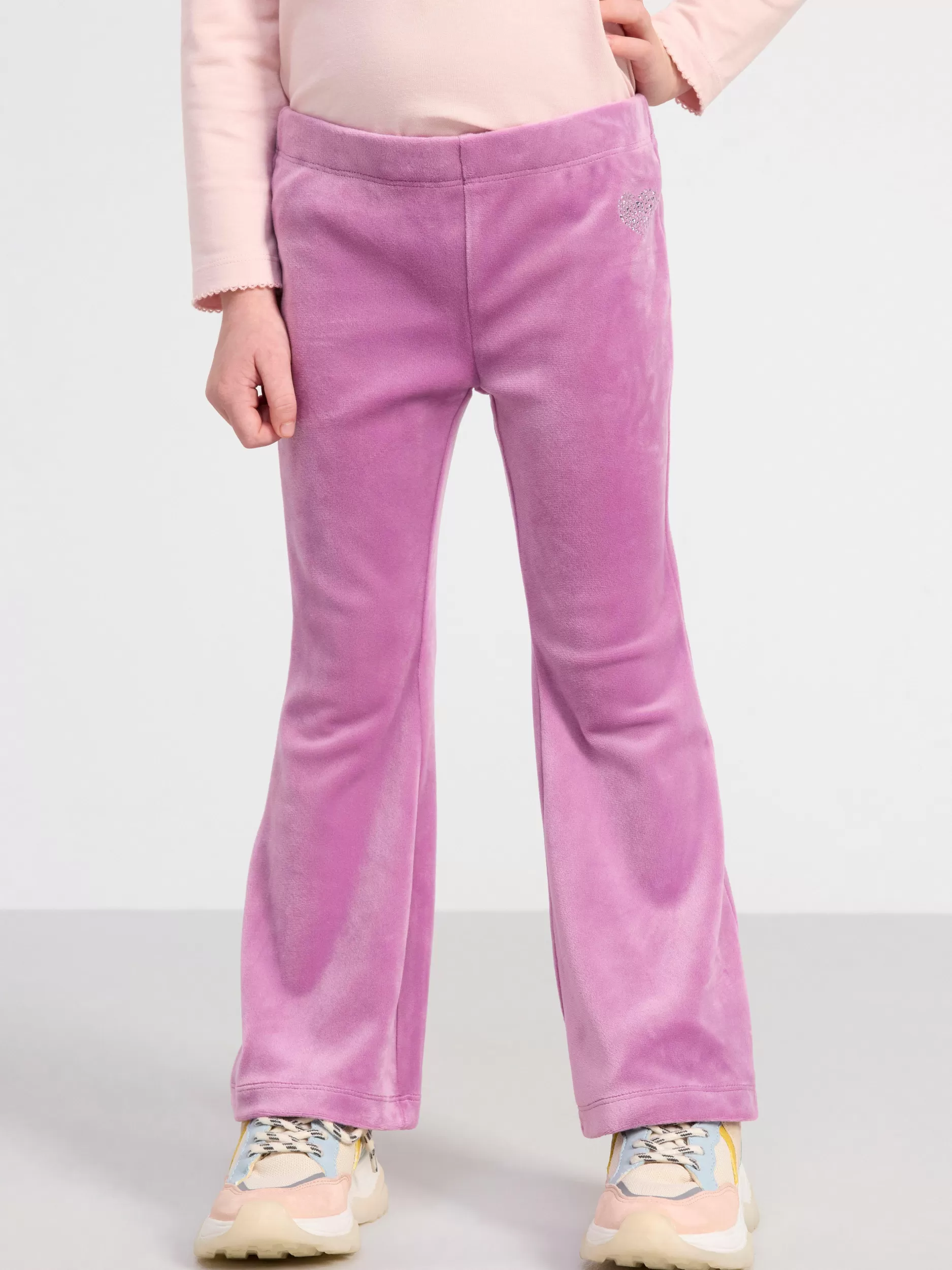 Lindex Bukser & Leggings<Utsvingte Velurbukser Dark Dusty Lilac