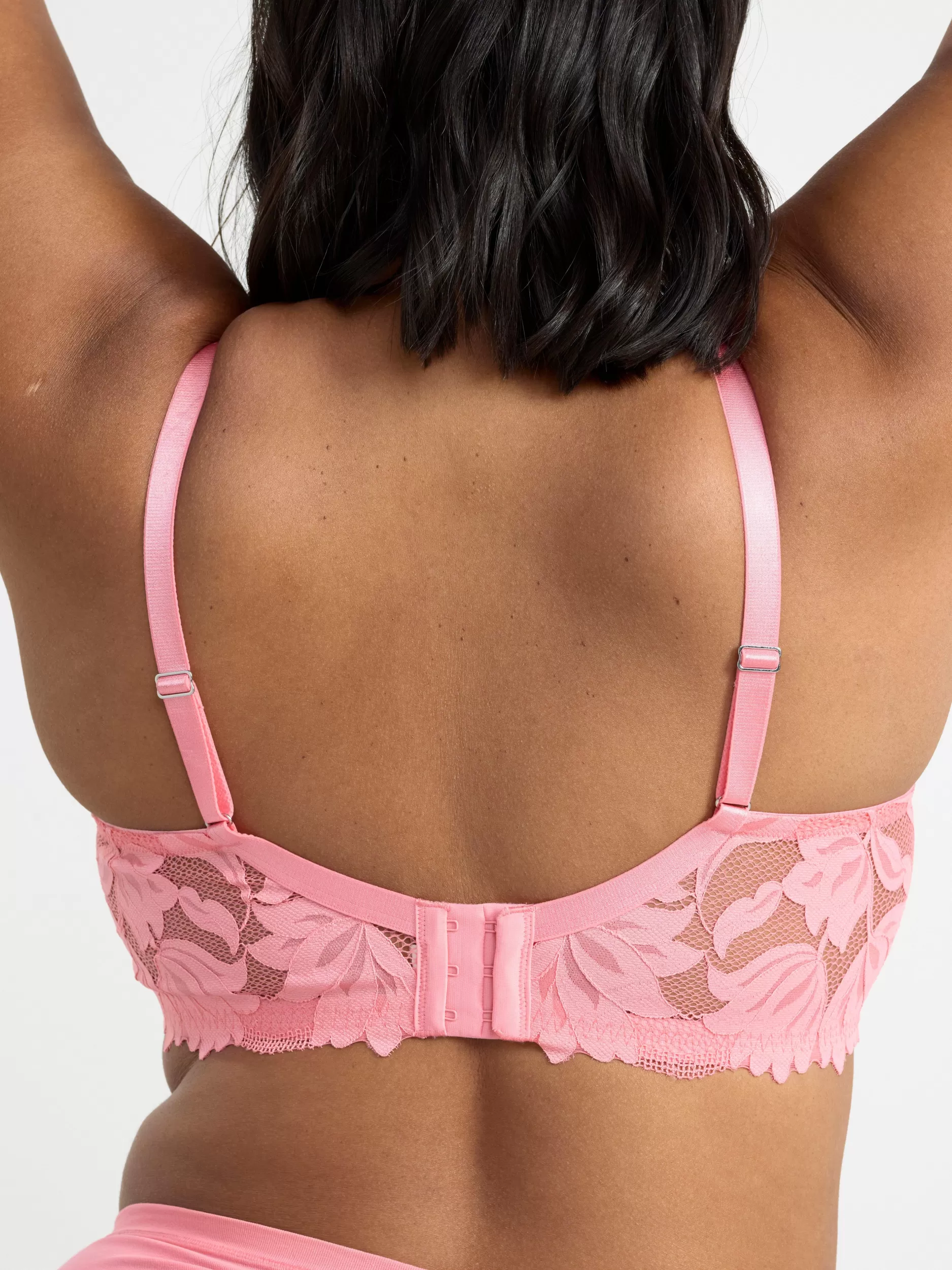 Lindex Bh<Uvattert Bh Med Netting Og Blonder Pink