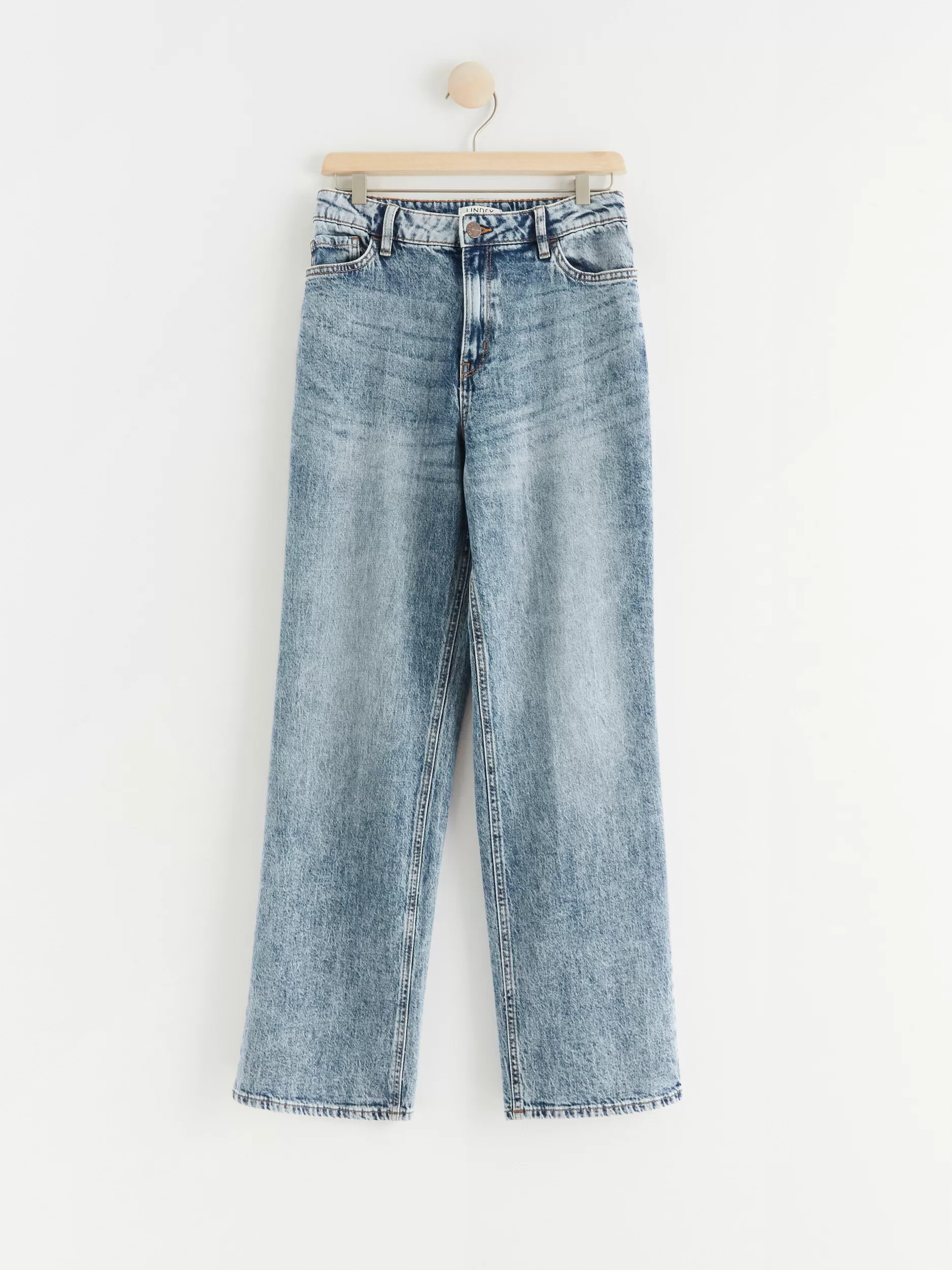 Lindex Jeans<Vanja Vide Jeans Med Hoyt Liv Washed Denim