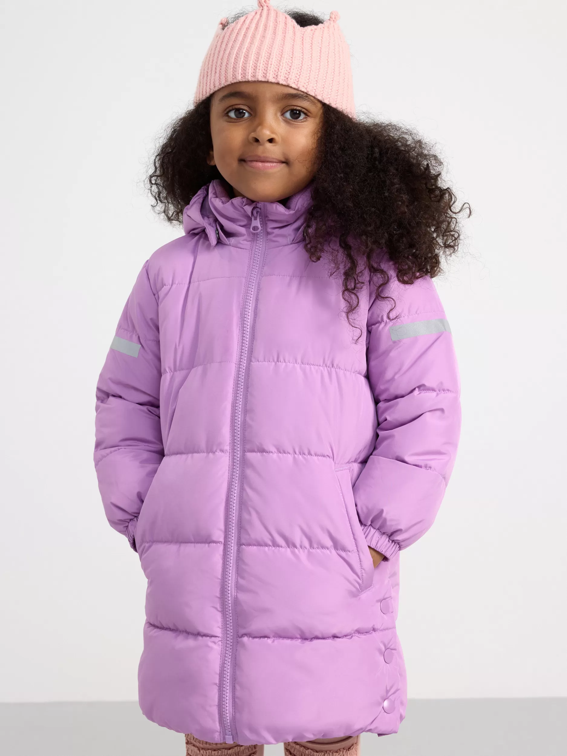 Lindex Yttertøy<Vannavstotende, Lang Boblejakke Light Dusty Lilac