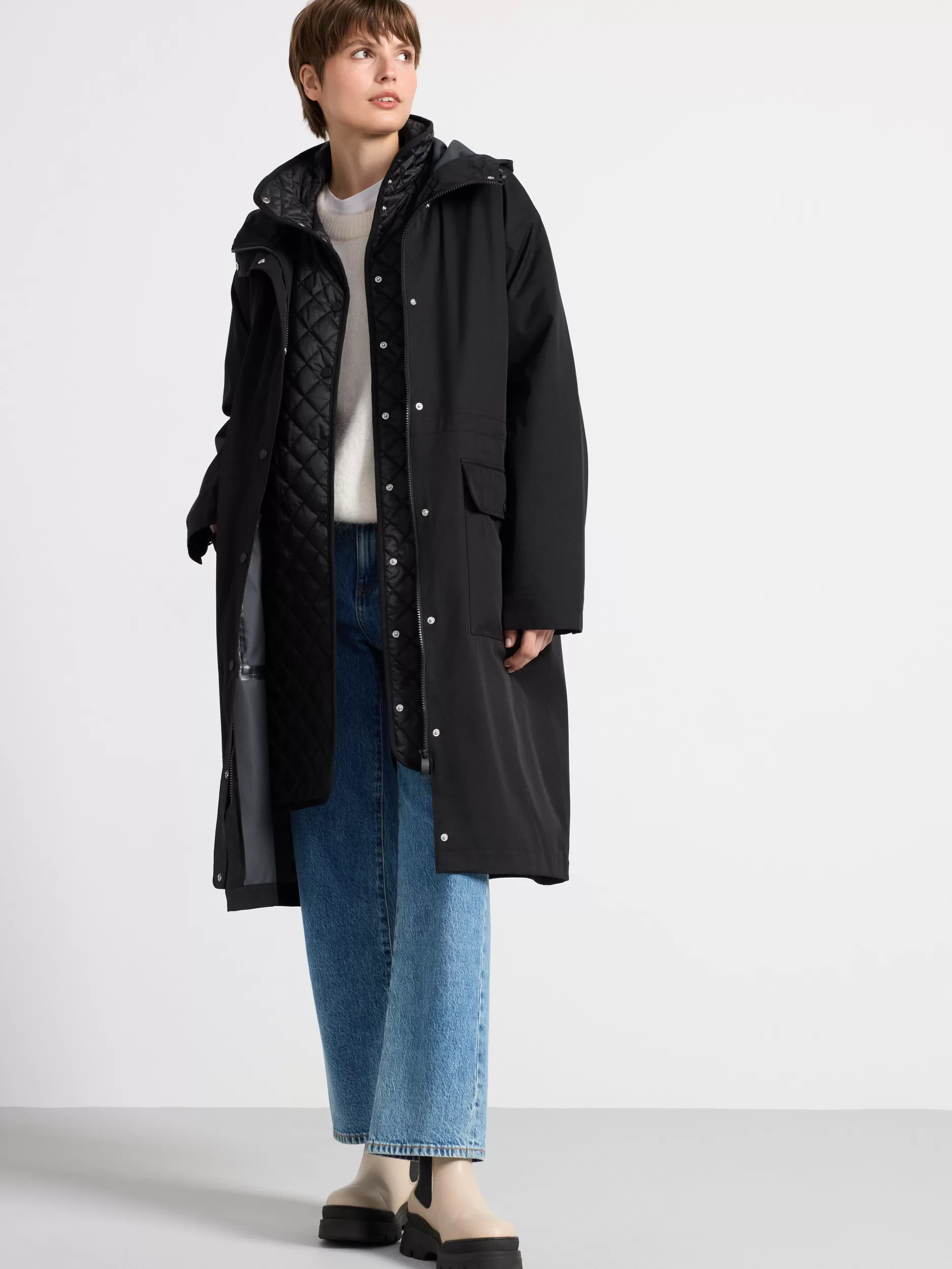 Lindex Yttertøy<Vanntett Parkas Med Innerjakke Black