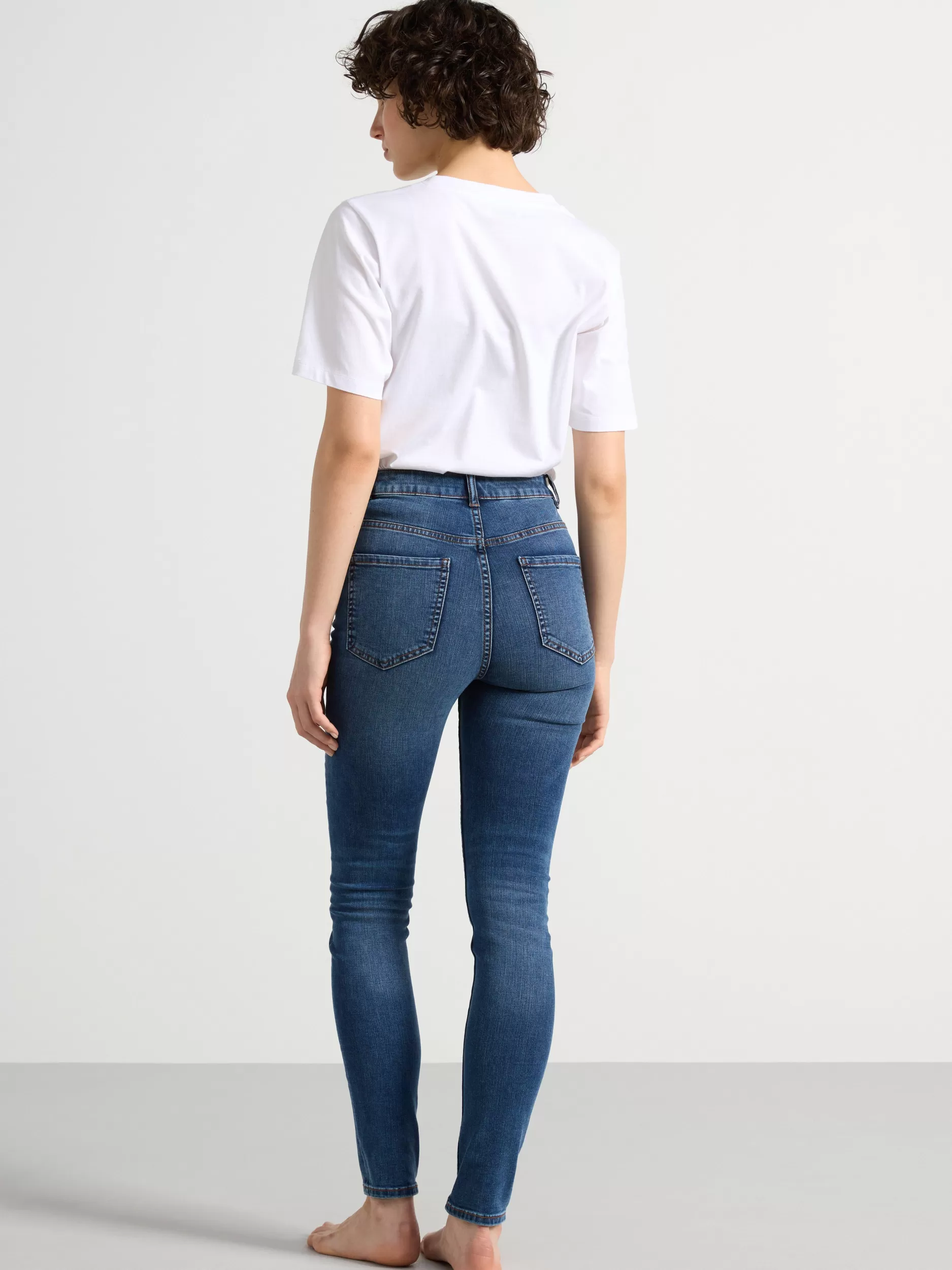 Lindex Jeans<Vera-Jeans Med Hoyt Liv Og Smal Passform Denim Blue