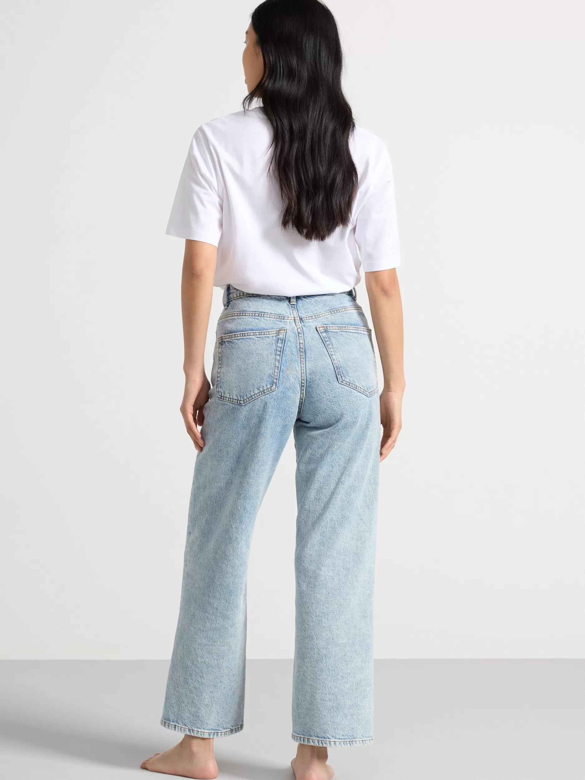 Lindex Jeans<Vide Hanna-Jeans Med Hoyt Liv Og Avkortede Ben Light Denim