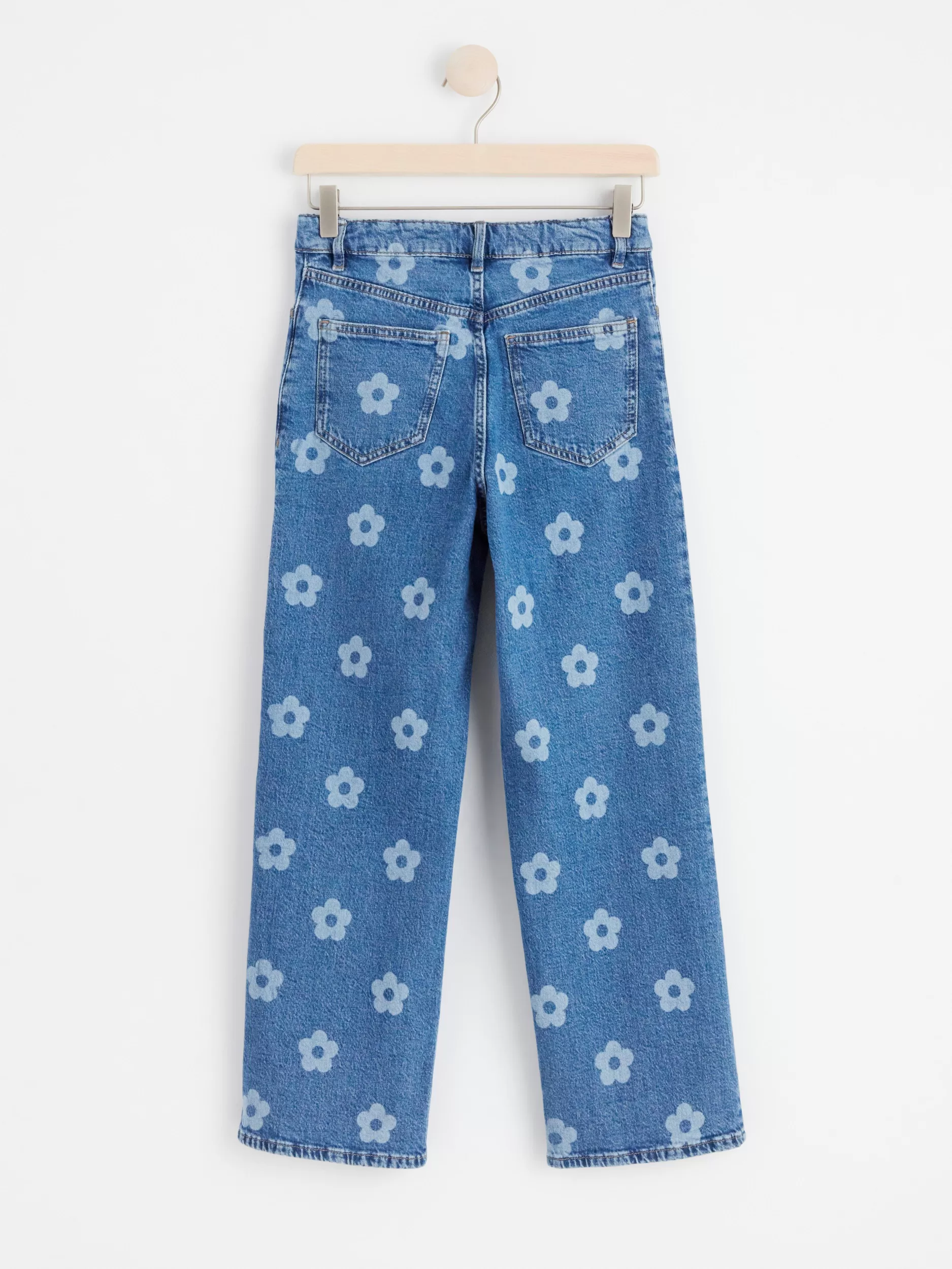 Lindex Jeans<Vide Vanja-Jeans Med Hoyt Liv Og Blomster Denim
